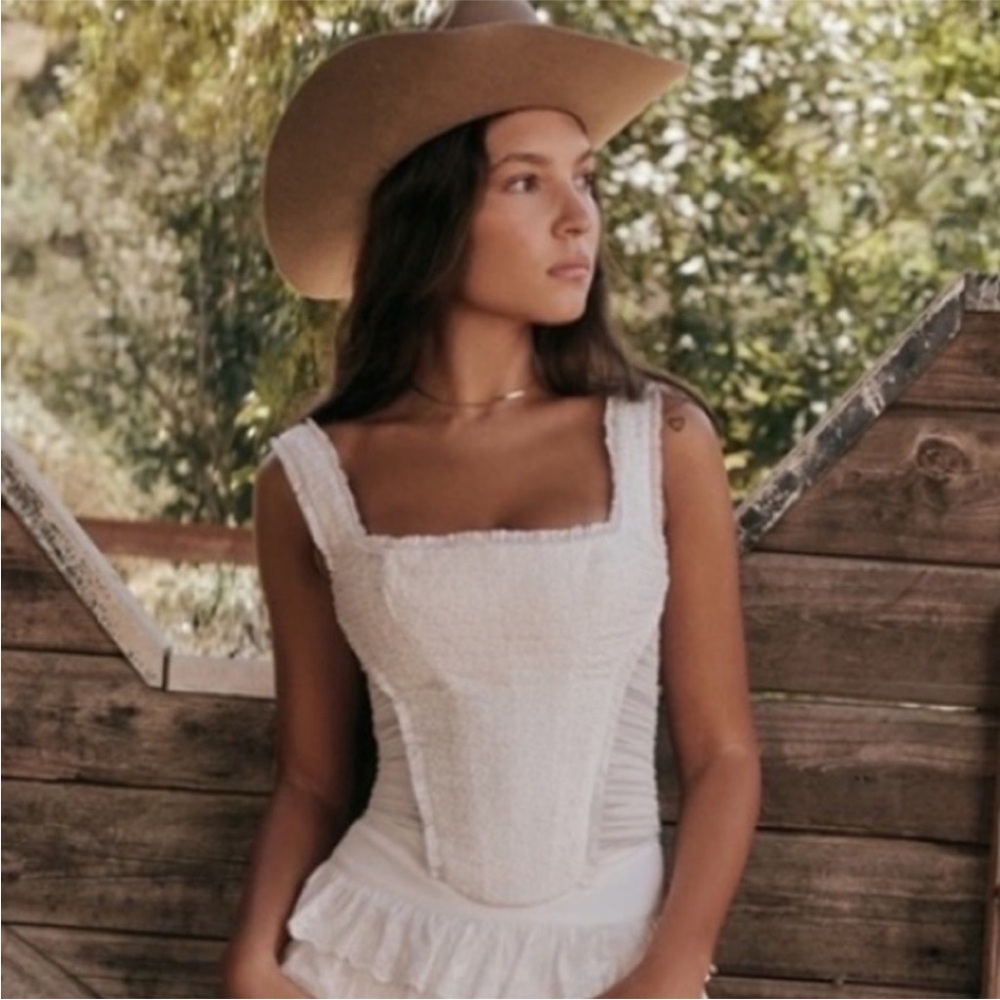 NEW House of CB Catalina Top White Small